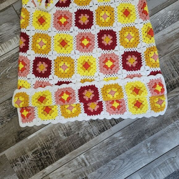 New Forever21 Granny Square Crochet Dress Size Large - Picture 4 of 7